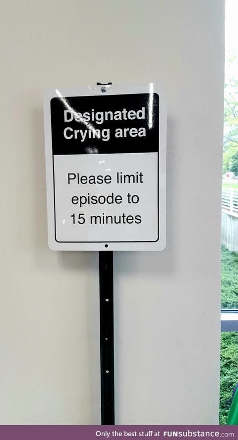 Designated crying area in university's testing center