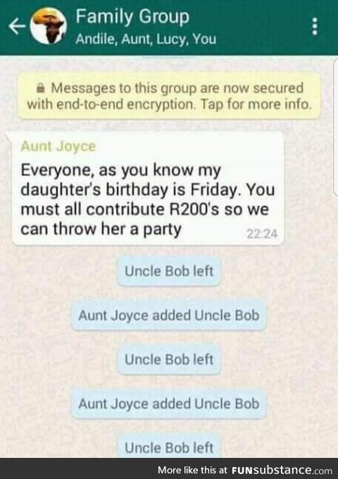 Uncle Bob left