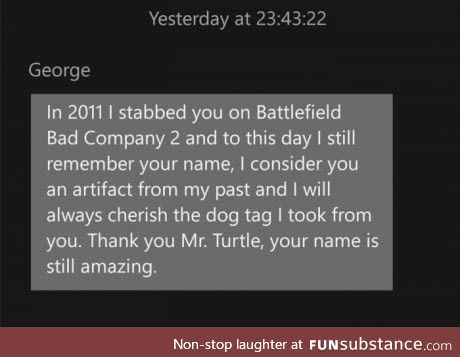 An unexpected message of appreciation