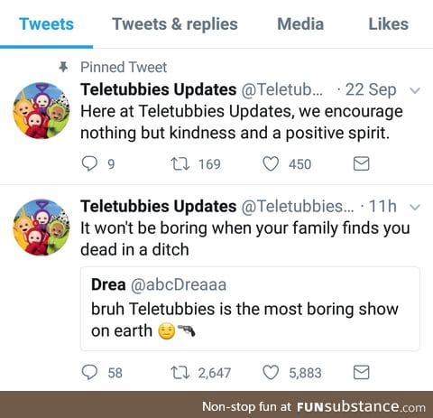 Teletubbies=God tier. Don't @ me