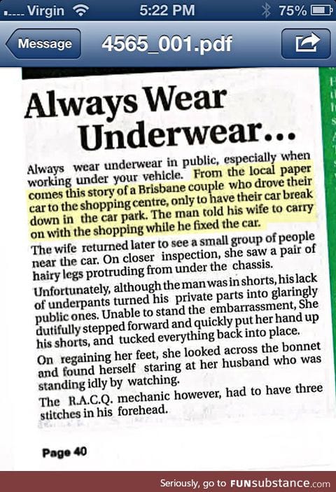 Why you should always wear underwear in public