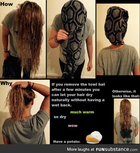 Why girls wrap their hair in a towel