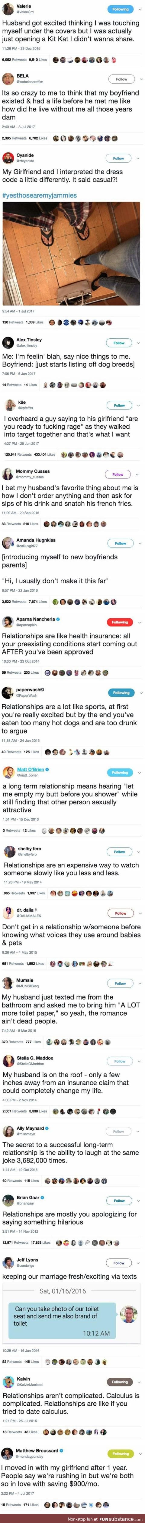 Relationship tweets