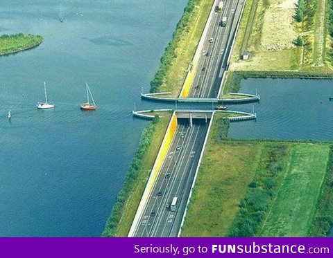 Underwater bridge in the Netherlands