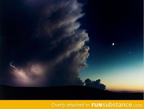 Storm approaching across the night sky in Arkansas. Beautiful!