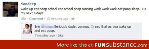 Use commas on Facebook