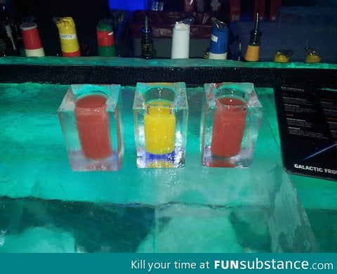 Drinks at the ice bar, london