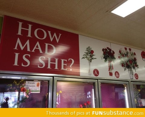 Awesome sign from florist