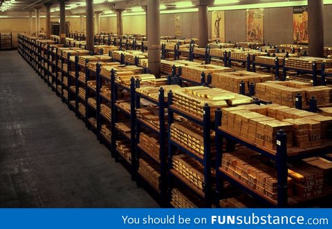 £156billion in gold bars under the bank of england