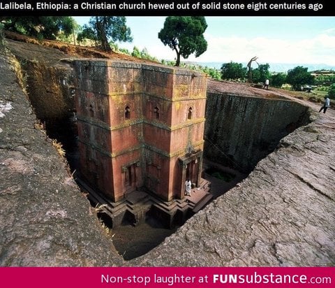 Church carved out of solid stone