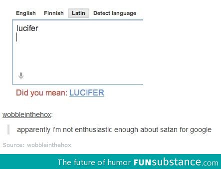 Google correcting me on lucifer