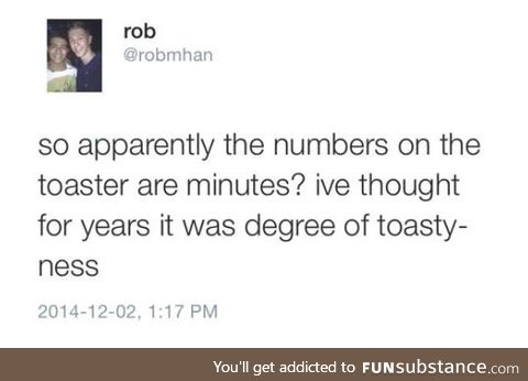 Numbers on the toaster