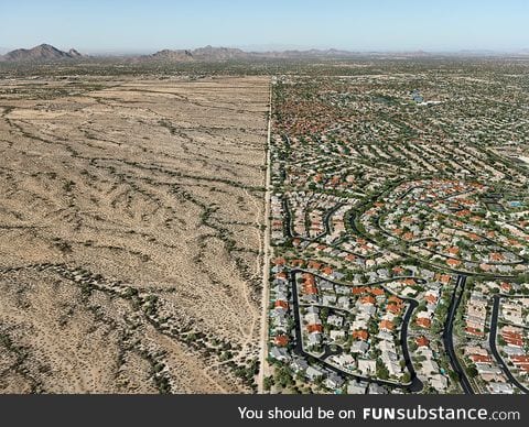 The boundary between Scottsdale, AZ and the Salt River Indian Reservation