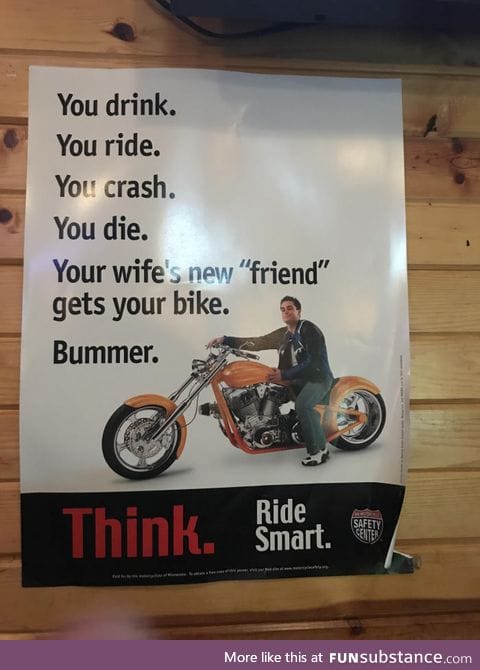 Rather brutal anti-drunk-riding poster in a bar in Minnesota