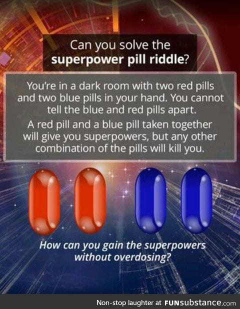 Superpower pill riddle