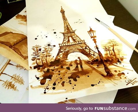 Painted with coffee