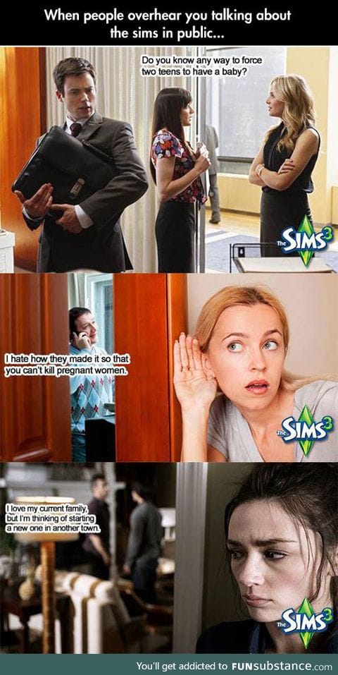 That moment when you talk about the sims in public