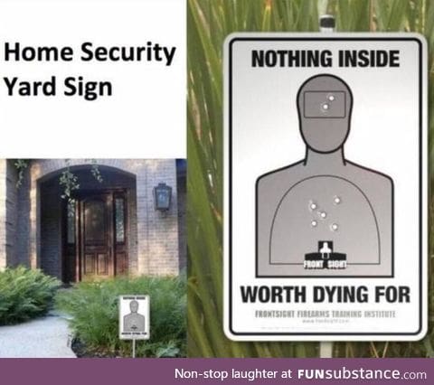 Home security sign