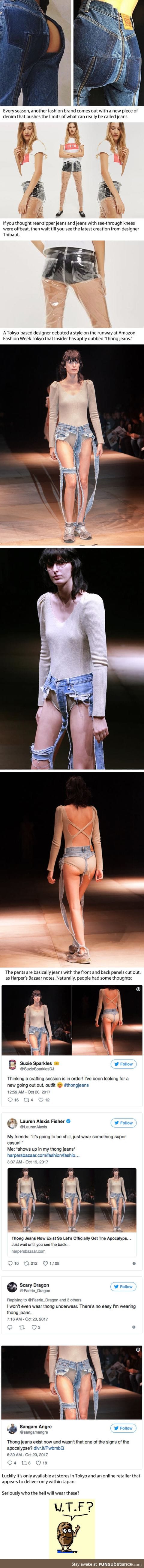 High-fashion 'thong jeans' are the latest trend but it is quite confusing