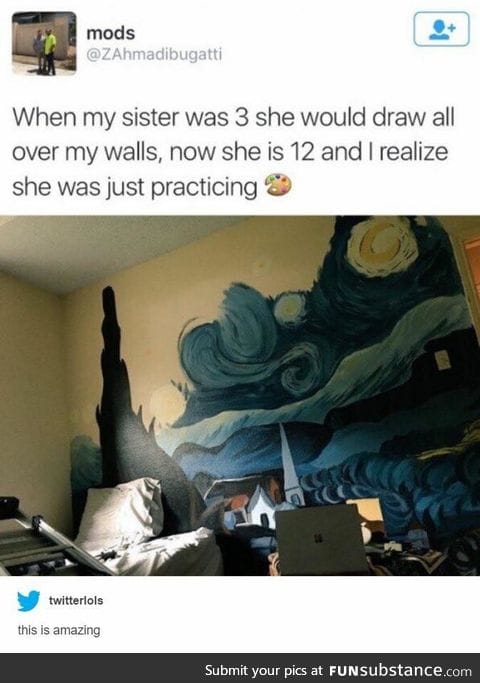 I would definitely let her draw on my walls