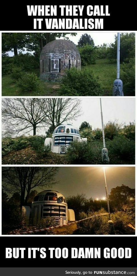 Old bunker in the center of Prague.. Happened over night