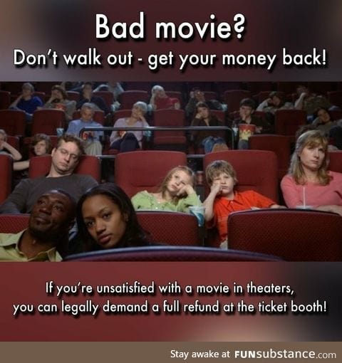 Didn't enjoy your movie? Get a refund