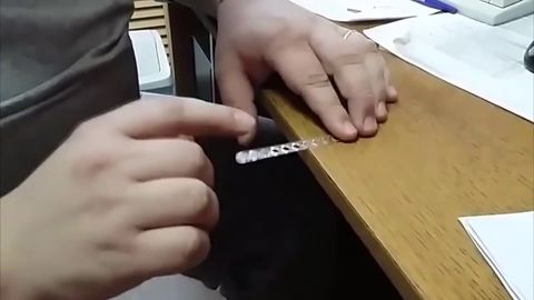 Russian man plays Imperial March on a coffee stick