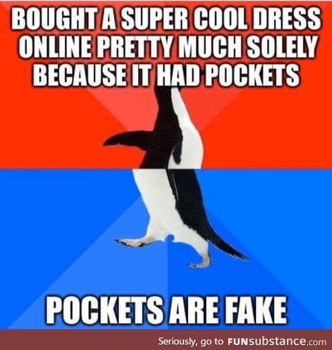 A girl has no pockets