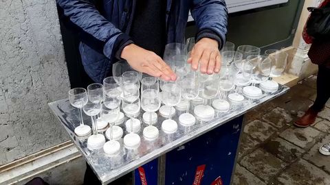 Harry Potter theme song on a glass harp