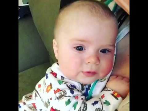 Baby says "oh no" after sneezing