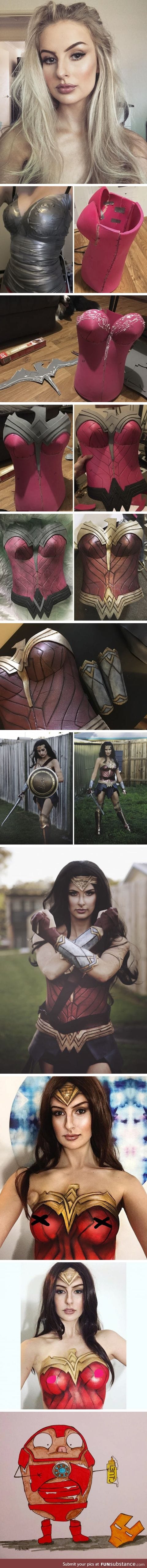 Makeup Artist Spent 50 hours Making Wonder Woman Outfit From A Yoga Mat