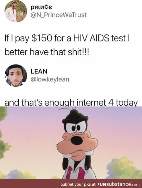 $150 for HIV AIDS test