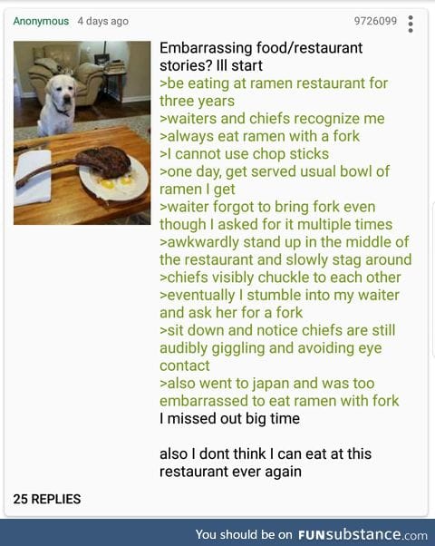 Anon can't use chopsticks