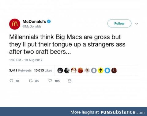 Yeah because we need beer to do that.. McDonald's at it again