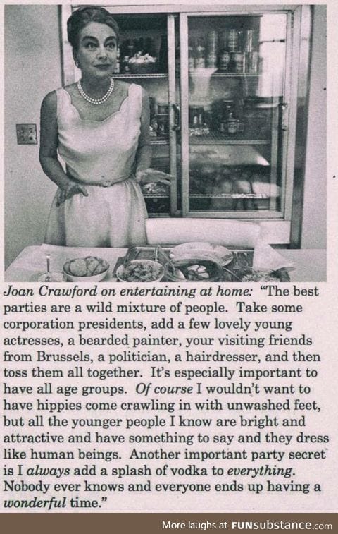 Joan Crawford's rules for throwing a party still hold up today