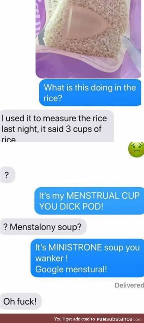 This man accidentally used his wife's menstrual cup to measure rice