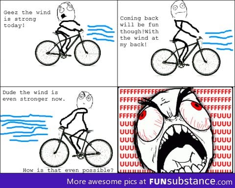 Biking wind rage