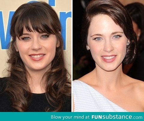 Zooey deschanel without bangs