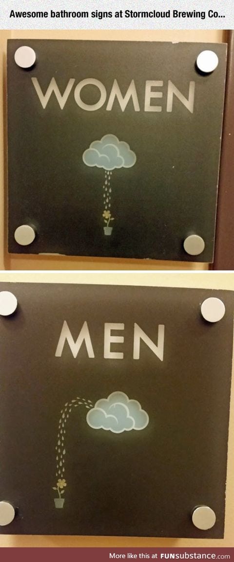 Clever bathroom signs