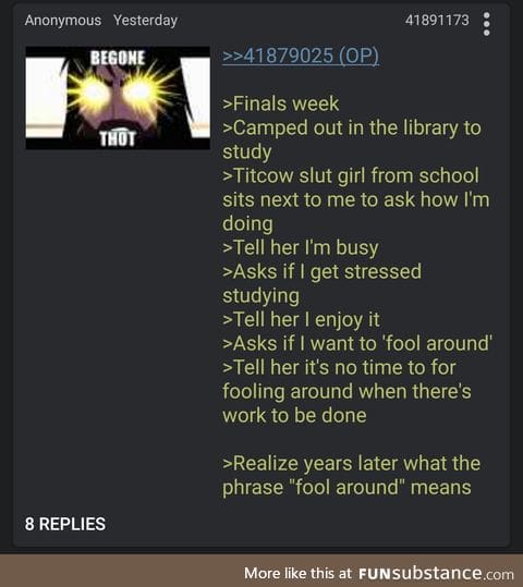 Anon has his priorities straight