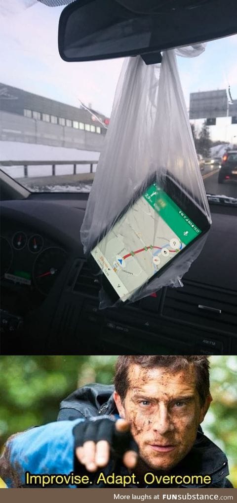 Need to use the navigation. No phone holder