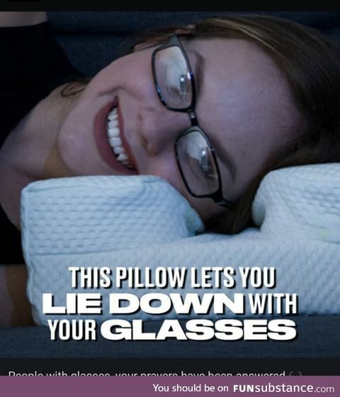 Pillow for people wearing glasses