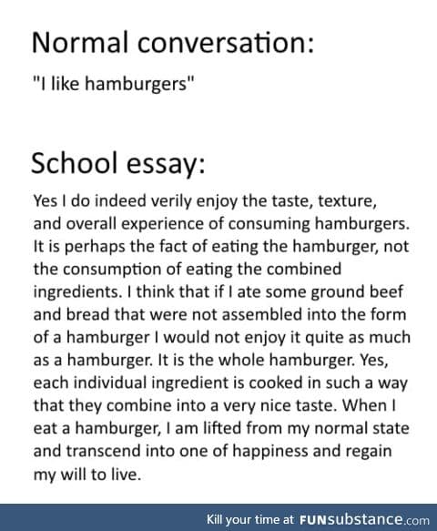 The best way to describe a hamburger