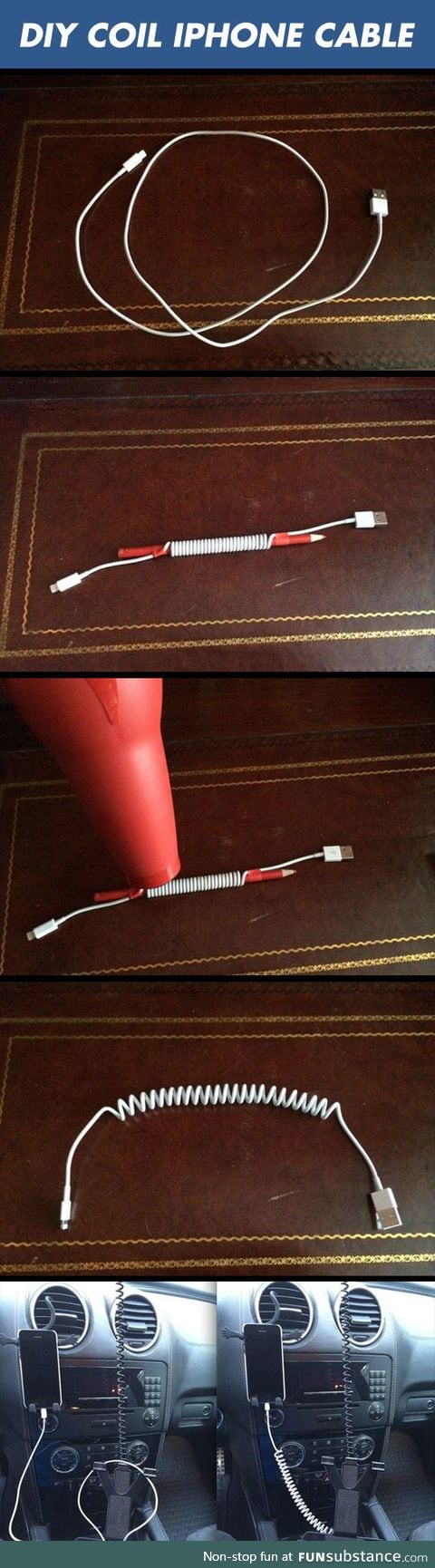 Clever diy coil iphone cable