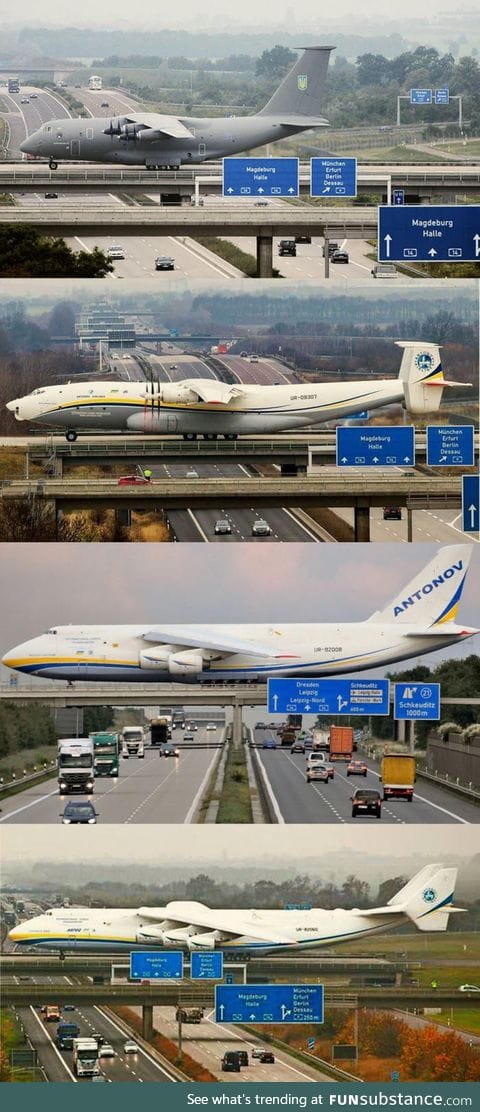 Taxiway above a highway in Germany