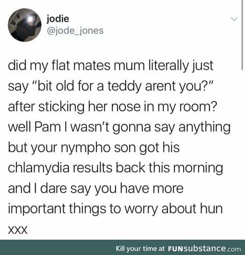 Keep your mouth shut Pam