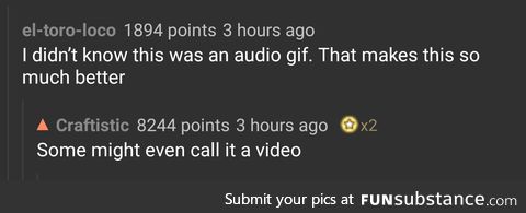 And the legend of the audio gif was born