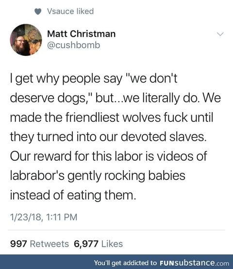 We deserve dogs