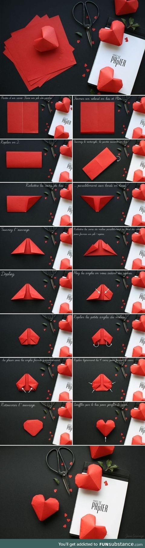 How to make a 3D heart origami