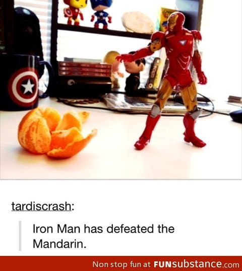 Iron man has defeated the mandarin